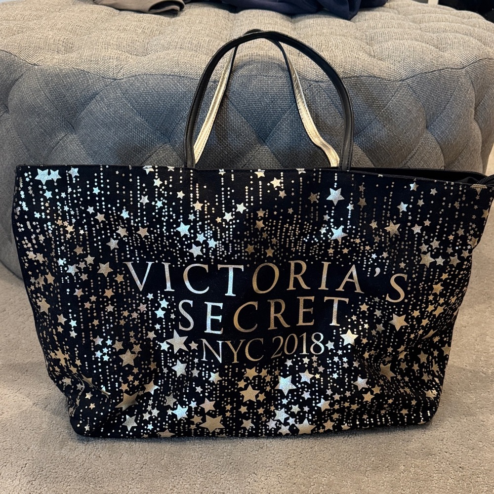 Victoria's Secret Starry Black and Gold Tote